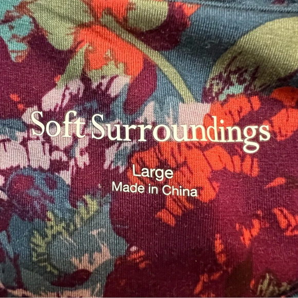 Soft Surroundings Beautiful Blue Floral Design Ismerelda Dress. Size Large. - Picture 3 of 12